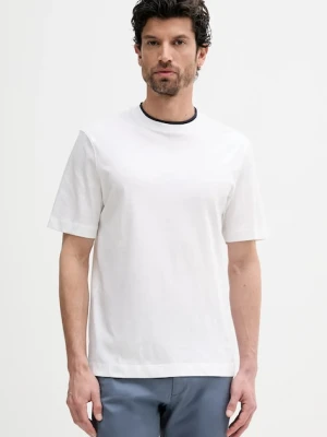 Sisley t-shirt bawełniany męski kolor biały gładki 3I1XS104G