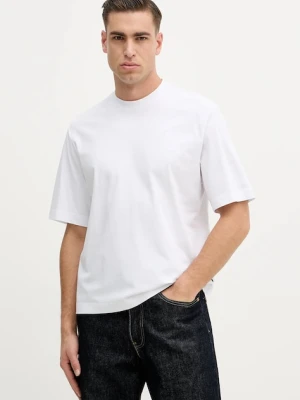 Sisley t-shirt bawełniany męski kolor biały gładki 3UYBS104T