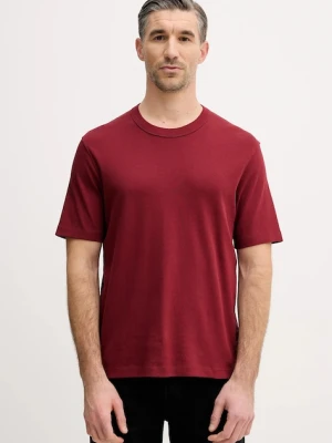 Sisley t-shirt bawełniany męski kolor bordowy gładki 3YNVS104Q