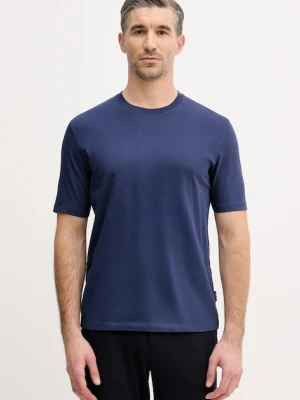Sisley t-shirt bawełniany męski kolor granatowy gładki 3I1XS101J