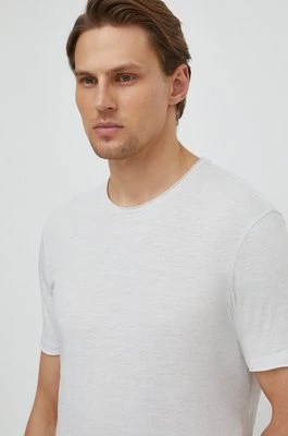 Sisley t-shirt bawełniany męski kolor szary gładki