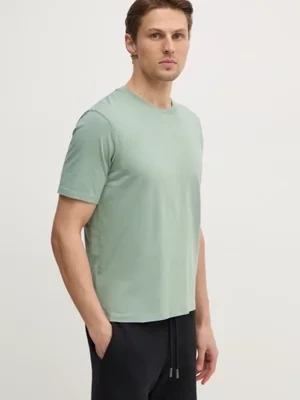 Sisley t-shirt bawełniany męski kolor zielony gładki 3I1XS101J