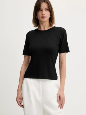 Sisley t-shirt damski kolor czarny 37UCL107I