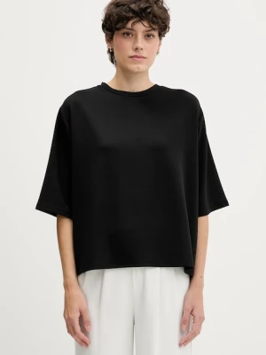 Sisley t-shirt damski kolor czarny 3JTHL1080