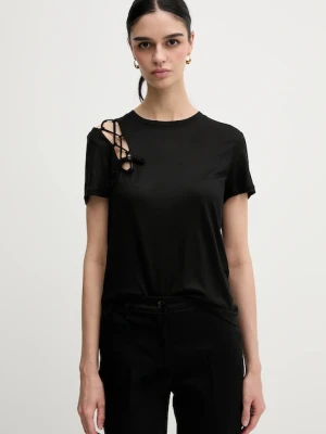 Sisley t-shirt damski kolor czarny 3W6HL107N