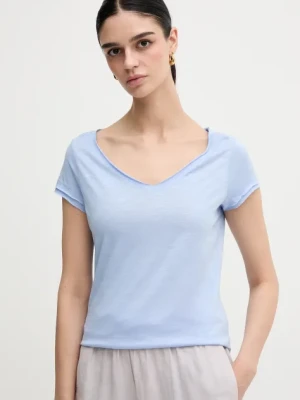 Sisley t-shirt damski kolor niebieski