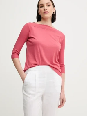 Sisley t-shirt damski kolor różowy