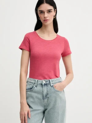 Sisley t-shirt damski kolor różowy