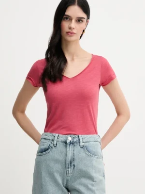 Sisley t-shirt damski kolor różowy