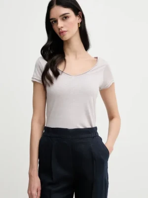 Sisley t-shirt damski kolor szary