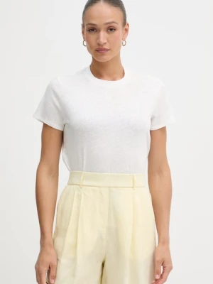 Sisley T-shirt damski z lnem