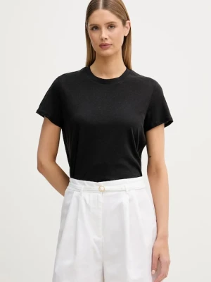 Sisley T-shirt damski z lnem