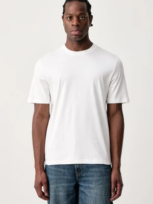 Sisley T-shirt męski bawełniany beżowy