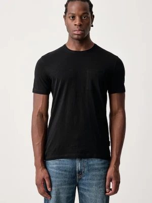 Sisley T-shirt męski bawełniany czarny