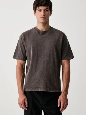 Sisley T-shirt męski bawełniany szary