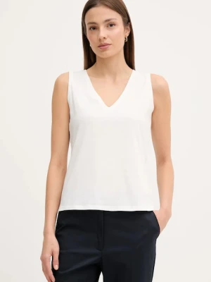 Sisley top bawełniany kolor biały