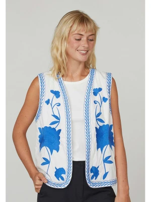 SisterS point Kamizelka w kolorze biało-niebieskim rozmiar: M/L