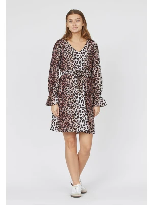 SisterS point Sukienka w kolorze brązowo-czarno-białym rozmiar: L
