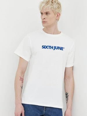 Sixth June t-shirt bawełniany męski kolor biały z aplikacją