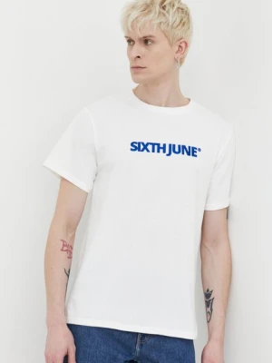 Sixth June t-shirt bawełniany męski kolor biały z aplikacją