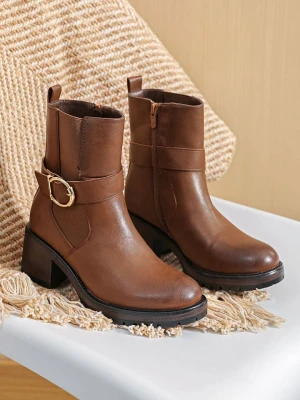 Sixth Sens Botki w kolorze jasnobrązowym rozmiar: 36