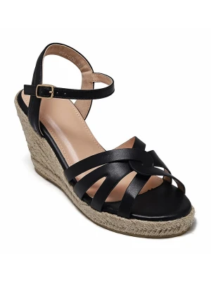 Sixth Sens Sandały w kolorze czarnym na koturnie rozmiar: 37