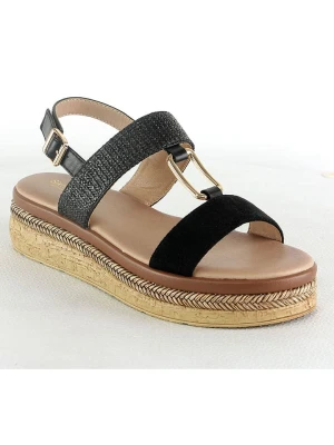 Sixth Sens Sandały w kolorze czarnym na koturnie rozmiar: 39