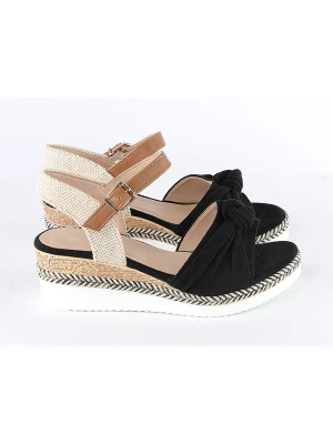 Sixth Sens Sandały w kolorze czarnym na koturnie rozmiar: 41