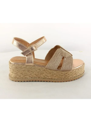 Sixth Sens Sandały w kolorze złotym na koturnie rozmiar: 41