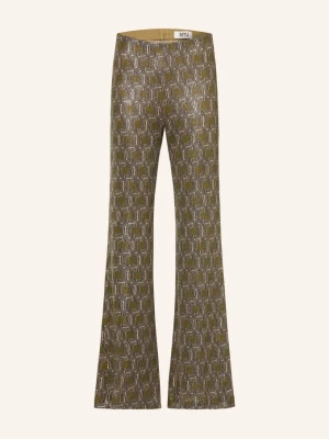 Siyu Spodnie Bootcut Z Dżerseju gruen beżowy