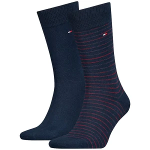 Skarpetki 2 pary Th Men Small Stripe Sock 2P Navy/Rouge 100001496 025 039 (TH657-a) Tommy Hilfiger