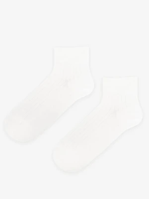 Skarpetki bawełniane damskie z białej komfortowym ściągaczem Cotton Classic MARILYN