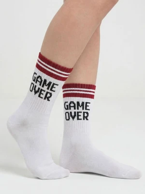 Zdjęcie produktu Skarpetki bawełniane z napisem - SVL Game MARILYN biały