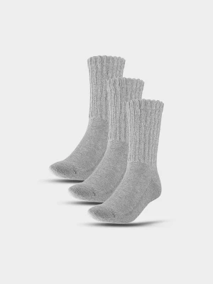 Skarpetki casual za kostkę (3-pack) damskie - szare 4F