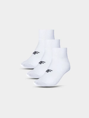 Skarpetki casual za kostkę (3-pack) dziecięce - białe 4F