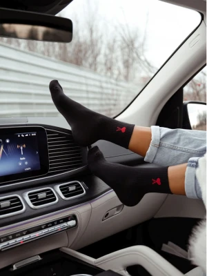 Skarpetki damskie AMOR modne - czarne  magmac 