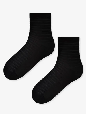 Skarpetki damskie bawełniane o karbowanej powierzchni czarne Forte 71 Marilyn