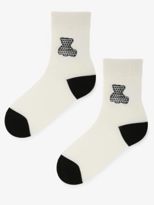 Skarpetki damskie bawełniane z czarno białym misiem B46 Marilyn