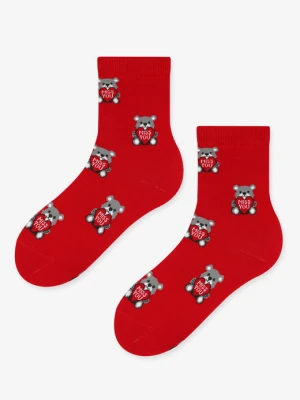 Skarpetki damskie bawełniane z misiami i serduszkami Valentine Bear Marilyn