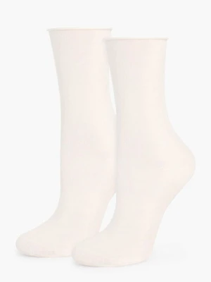 Skarpetki damskie białe nieuciskające tencel i jedwab Silk No Stress MARILYN