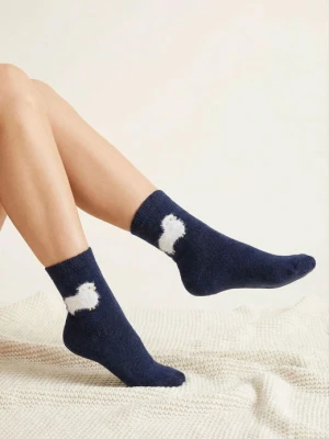 Skarpetki damskie ciepłe z wełną i angorą z motywem owcy - Angora F29 MARILYN