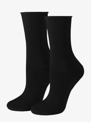 Skarpetki damskie czarne nieuciskające tencel i jedwab Silk No Stress MARILYN