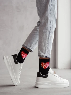 Skarpetki damskie I LIKE YOU czarne - wzór 1  magmac 