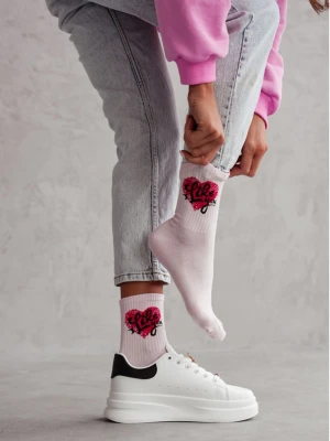 Skarpetki damskie I LIKE YOU - pudrowy róż  magmac 