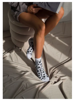 Skarpetki damskie PANTERKA - białe  magmac 