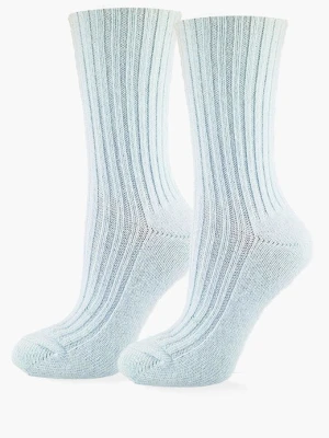 Skarpetki damskie prążkowane z bawełny - Angora F27 MARILYN
