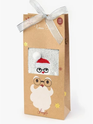 Skarpetki damskie świąteczne z Mikołajem w pudełku prezentowym B54 Marilyn