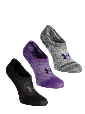 Skarpetki damskie Under Armour Breathe Lite Ultra Low 3 Pack – purple/black