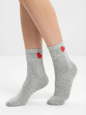 Skarpetki damskie z błyszczącym napisem Cotton Smile Love Marilyn