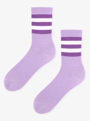 Skarpetki damskie z wysokim ściągaczem w paski SVL Stripes Long Marilyn